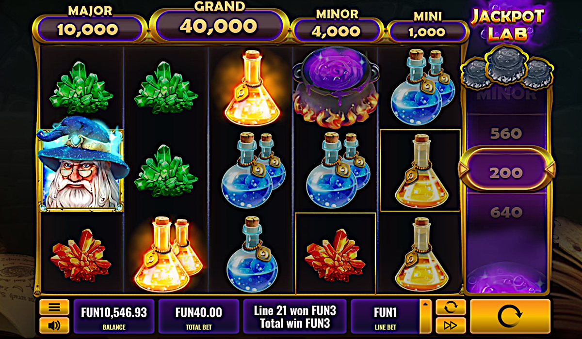 Whip up a super elixir for riches and rewards in Jackpot Lab slot