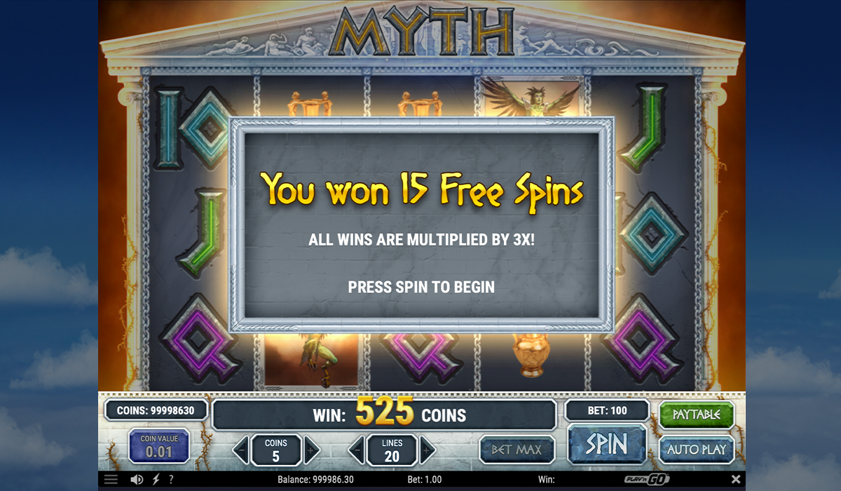 Face your fears (and the fast cash) in Myth slot!