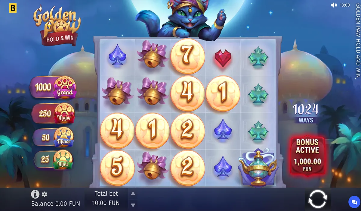 A Cat-Genie Adventure in Golden Paw Hold & Win Slot
2
